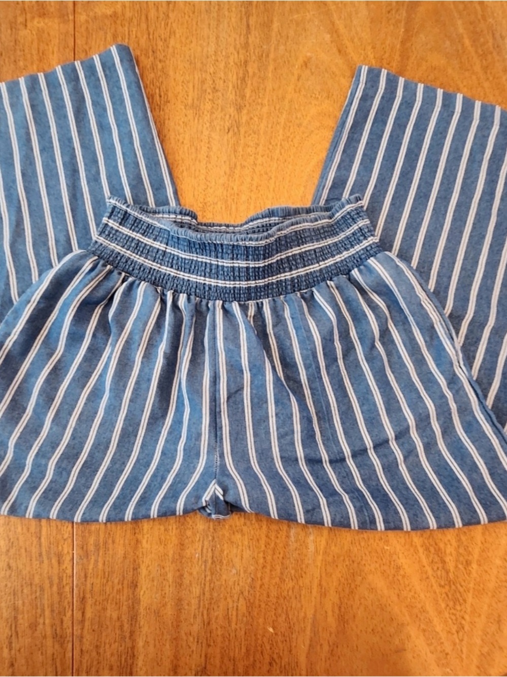 Blue Striped Pants. Waist Stretches To a 16.5 NWOT